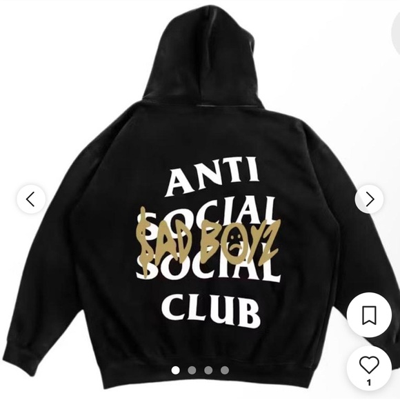 NWT Anti Social Social Club x Sadboyz  Black and Gold Hoodie - Picture 2 of 3